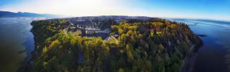 an aerial view of UBC from the west.